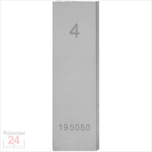 STEINLE 4201 Einzel Parallel Endmaß Stahl 4 mm
DIN EN ISO 3650 mit Toleranzklasse: 0