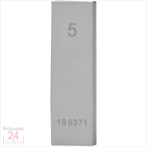 Einzel Endmaß Stahl 5 mm
DIN EN ISO 3650 mit Toleranzklasse: 0