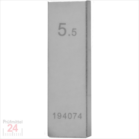 STEINLE 4201 Einzel Parallel Endmaß Stahl 5,5 mm
DIN EN ISO 3650 mit Toleranzklasse: 0