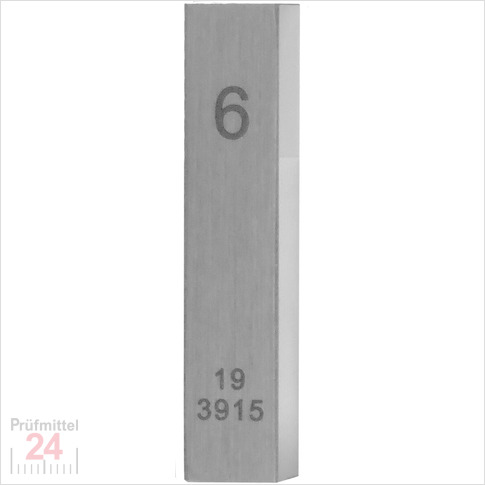 Einzel Endmaß Stahl 6 mm
DIN EN ISO 3650 mit Toleranzklasse: 0