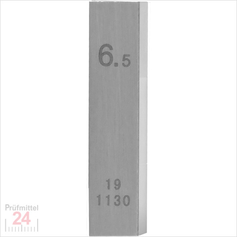 Einzel Endmaß Stahl 6,5 mm
DIN EN ISO 3650 mit Toleranzklasse: 0