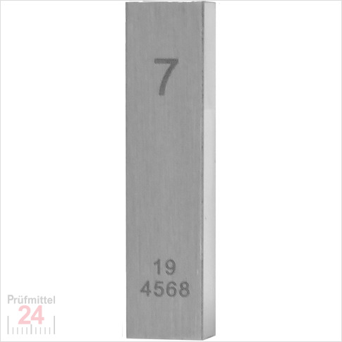 Einzel Endmaß Stahl 7 mm
DIN EN ISO 3650 mit Toleranzklasse: 0