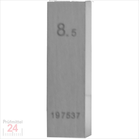 Einzel Endmaß Stahl 8,5 mm
DIN EN ISO 3650 mit Toleranzklasse: 0