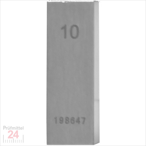 Einzel Endmaß Stahl 10 mm
DIN EN ISO 3650 mit Toleranzklasse: 0
