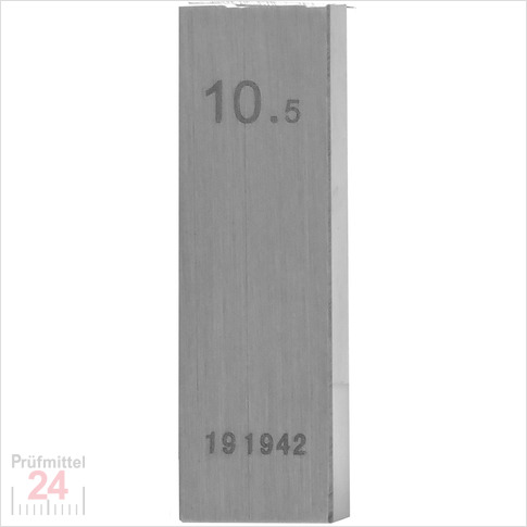 Einzel Endmaß Stahl 10,5 mm
DIN EN ISO 3650 mit Toleranzklasse: 0