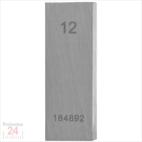 Einzel Endmaß Stahl 12 mm
DIN EN ISO 3650 mit Toleranzklasse: 0