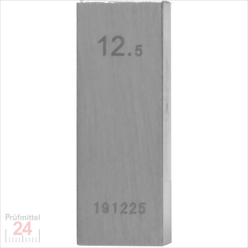 Einzel Endmaß Stahl 12,5 mm
DIN EN ISO 3650 mit Toleranzklasse: 0
