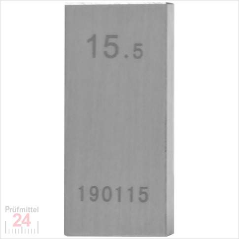Einzel Endmaß Stahl 15,5 mm
DIN EN ISO 3650 mit Toleranzklasse: 0