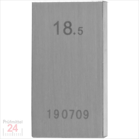 Einzel Endmaß Stahl 18,5 mm
DIN EN ISO 3650 mit Toleranzklasse: 0