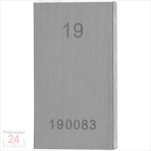STEINLE 4201 Einzel Parallel Endmaß Stahl 19 mm
DIN EN ISO 3650 mit Toleranzklasse: 0