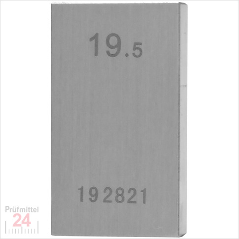 Einzel Endmaß Stahl 19,5 mm
DIN EN ISO 3650 mit Toleranzklasse: 0