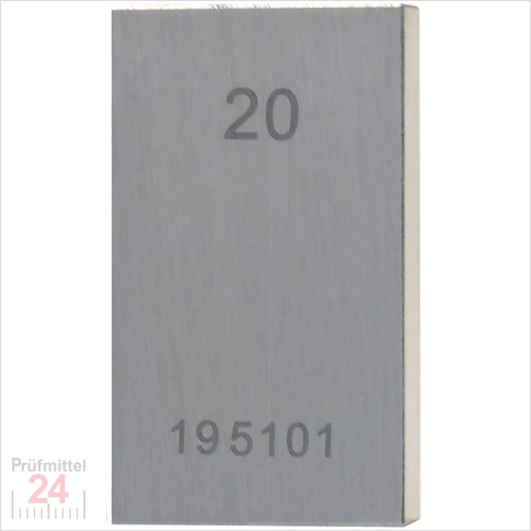 STEINLE 4201 Einzel Parallel Endmaß Stahl 20 mm
DIN EN ISO 3650 mit Toleranzklasse: 0