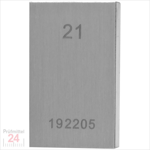 Einzel Endmaß Stahl 21 mm
DIN EN ISO 3650 mit Toleranzklasse: 0