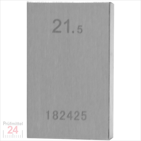 Einzel Endmaß Stahl 21,5 mm
DIN EN ISO 3650 mit Toleranzklasse: 0