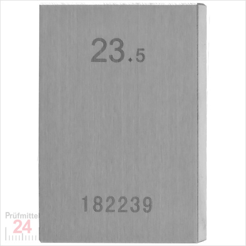 Einzel Endmaß Stahl 23,5 mm
DIN EN ISO 3650 mit Toleranzklasse: 0