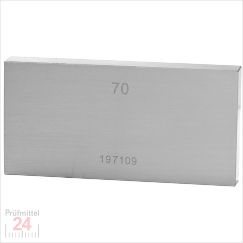 Einzel Endmaß Stahl 70 mm
DIN EN ISO 3650 mit Toleranzklasse: 0
