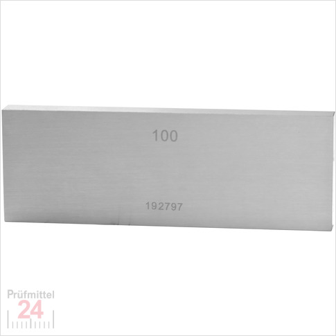 Einzel Endmaß Stahl 100 mm
DIN EN ISO 3650 mit Toleranzklasse: 0