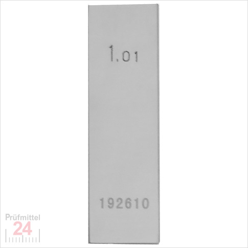 STEINLE 4202 Einzel Parallel Endmaß Stahl 1,01 mm
DIN EN ISO 3650 mit Toleranzklasse: 1