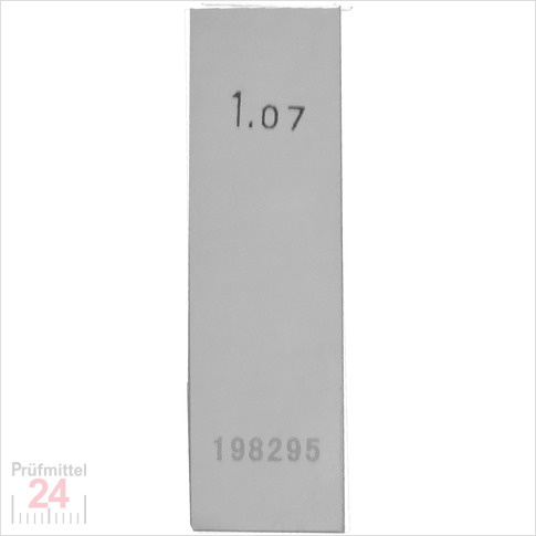 STEINLE 4202 Einzel Parallel Endmaß Stahl 1,07 mm
DIN EN ISO 3650 mit Toleranzklasse: 1