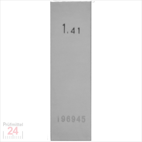 STEINLE 4202 Einzel Parallel Endmaß Stahl 1,41 mm
DIN EN ISO 3650 mit Toleranzklasse: 1