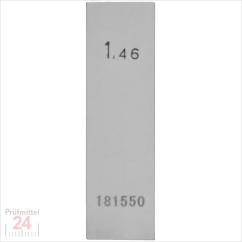 STEINLE 4202 Einzel Parallel Endmaß Stahl 1,46 mm
DIN EN ISO 3650 mit Toleranzklasse: 1