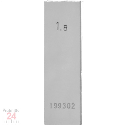 STEINLE 4202 Einzel Parallel Endmaß Stahl 1,8 mm
DIN EN ISO 3650 mit Toleranzklasse: 1