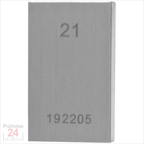 STEINLE 4202 Einzel Parallel Endmaß Stahl 21 mm
DIN EN ISO 3650 mit Toleranzklasse: 1