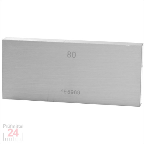 STEINLE 4202 Einzel Parallel Endmaß Stahl 80 mm
DIN EN ISO 3650 mit Toleranzklasse: 1