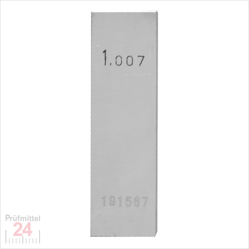 STEINLE 4213 Einzel Parallel Endmaß Stahl 1,007 mm
DIN EN ISO 3650 mit Toleranzklasse: 2