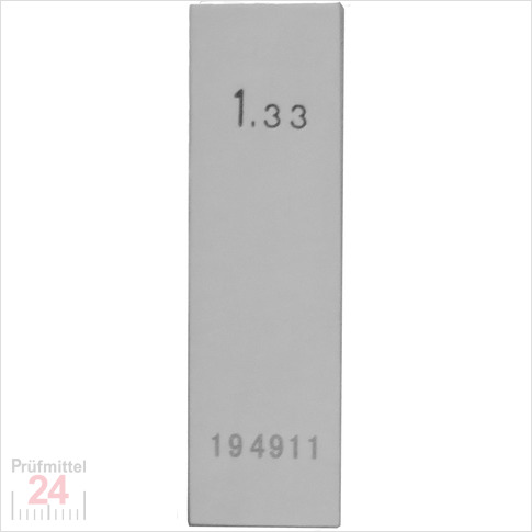 STEINLE 4213 Einzel Parallel Endmaß Stahl 1,33 mm
DIN EN ISO 3650 mit Toleranzklasse: 2