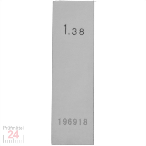 STEINLE 4213 Einzel Parallel Endmaß Stahl 1,38 mm
DIN EN ISO 3650 mit Toleranzklasse: 2