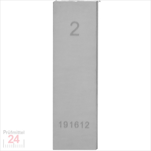 STEINLE 4213 Einzel Parallel Endmaß Stahl 2 mm
DIN EN ISO 3650 mit Toleranzklasse: 2