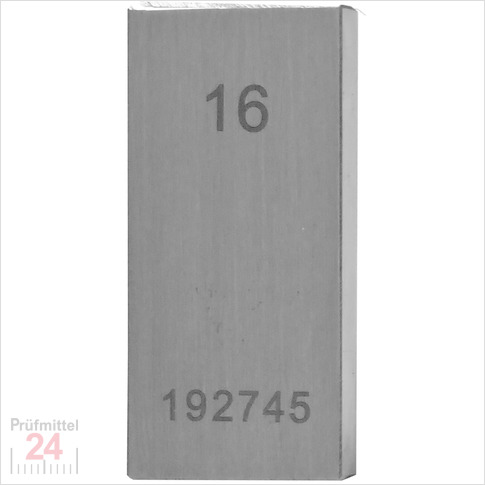 STEINLE 4213 Einzel Parallel Endmaß Stahl 16 mm
DIN EN ISO 3650 mit Toleranzklasse: 2