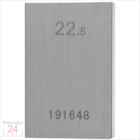 STEINLE 4213 Einzel Parallel Endmaß Stahl 22,5 mm
DIN EN ISO 3650 mit Toleranzklasse: 2