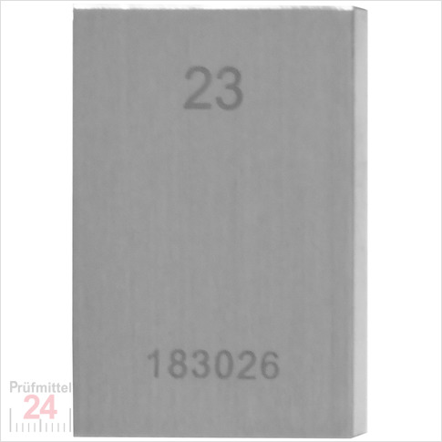 STEINLE 4213 Einzel Parallel Endmaß Stahl 23 mm
DIN EN ISO 3650 mit Toleranzklasse: 2