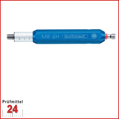 Gewindelehrdorn MultiCheck Skala M2 6H 
mit Gut + Ausschussseite
Gewindelehre mit Regelgewinde DIN13, rechts
Ablesegenauigkeit 0,5 mm
Steigung: x0,4