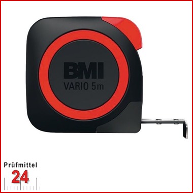 BMI Taschenbandmaß 411 VARIO Standard, Länge 3 m
Bandbreite: 13 mm, weiß lackiertes Band, 
Gehäuse schwarz/rot, Massband 411341