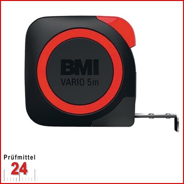 BMI Taschenbandmaß 411 VARIO Standard, Länge 8 m
Bandbreite: 19 mm, weiß lackiertes Band, 
Gehäuse schwarz/rot, Massband 411841