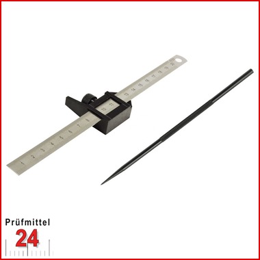 STEINLE 5412 Fein Streichmaß 200 mm mit Reißnadel
Streichmaß mit flexiblem INOX Lineal,
inkl. R50 Reißnadel aus Hartmetall