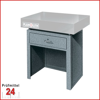 PLANOLITH Untergestell in Schreibtischform für Granitmessplatte
Für Plattengröße: 1000 x 630 x 100 mm
(1 Schublade mittig) mit 3-Punkt-Auflage
