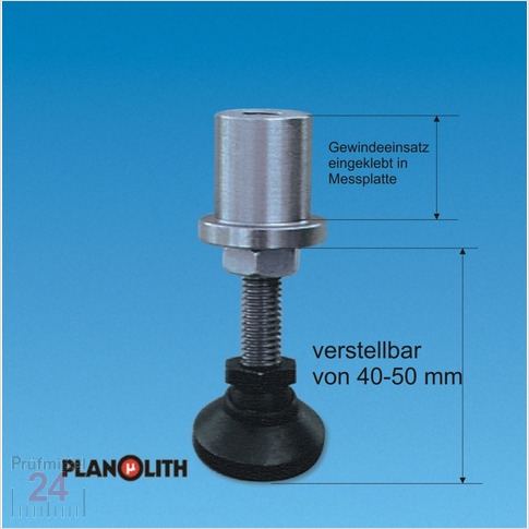 PLANOLITH Tischlagerung M10
verstellbar von 30 - 50 mm
für Plattengröße: bis 630 x 630 mm