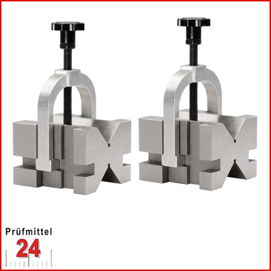 Präzisions Doppel Prismen Paar mit Spannbügel seitlich kippbar
60 x 58 x 40 mm / Gen. 4 µm / INOX
für Wellen: 5 - 30 mm