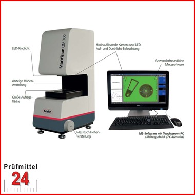 Werkstatt Messmikroskop MarVision QM 300
Messbereich: 32 x 24 mm
Messsystem - E2 XY: 4 + L/50 (L in mm)