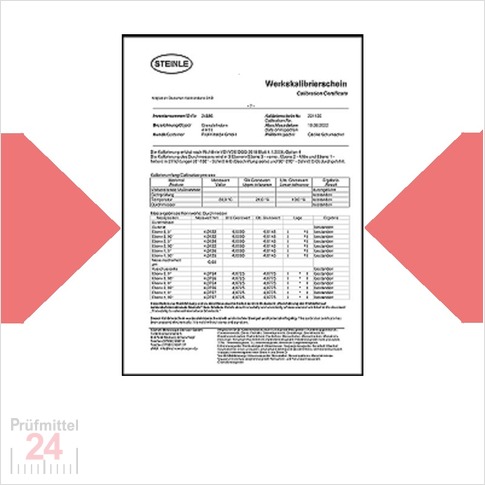 Werks Kalibrierung Messschieber bis 300 mm
in einem DAkkS akkreditiertem Prüflabor
Inkl. PDF Werks-Kalibrierschein rückführbar auf DKD / DAkkS Normal