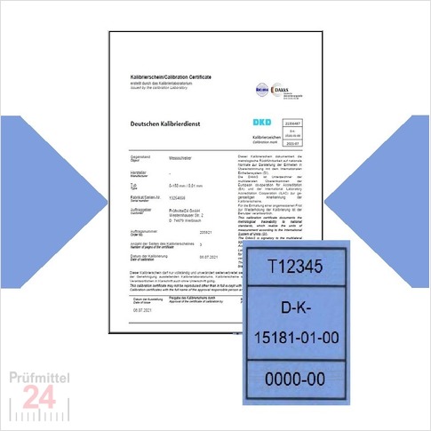 DAkkS Kalibrierung Lehrdorne >200 - 500 mm
in einem DAkkS akkreditiertem Prüflabor
inkl. DAkkS Prüfplakette & PDF DAkkS Kalibrierschein