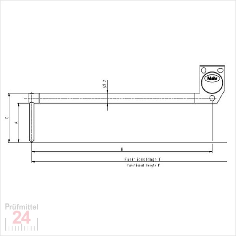  BFW A 4-90-2/90?Tastarm mit doppelter Lange Messbereich +/- 500 ?Êm2 mm abgekropft fur Bohrungen > 4,5 mm 
6852406