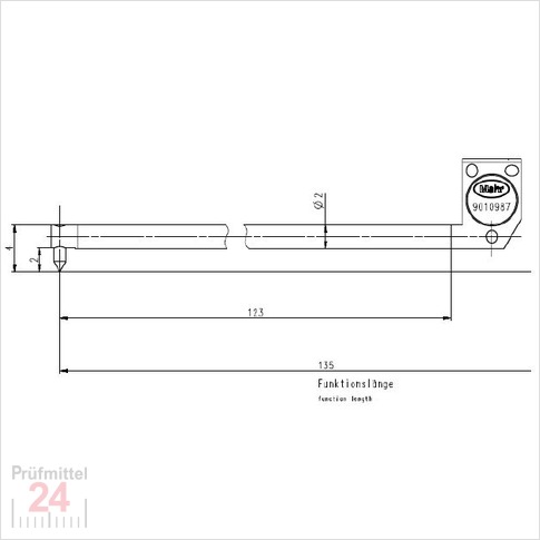  BFW A 4-135-2/90?Tastarm mit doppelter Lange Messbereich +/- 750 ?Êm2 mm abgekropft fur Bohrungen > 4,5 mm 
9055434