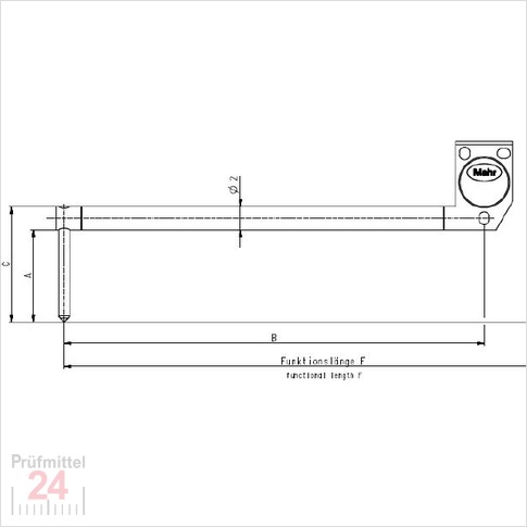  BFW A 10-45-2/60?8 mm abgekropft fur Bohrungen > 11 mmStandardtaster mit 2 ?Êm 60? Diamantspitze 
6852418