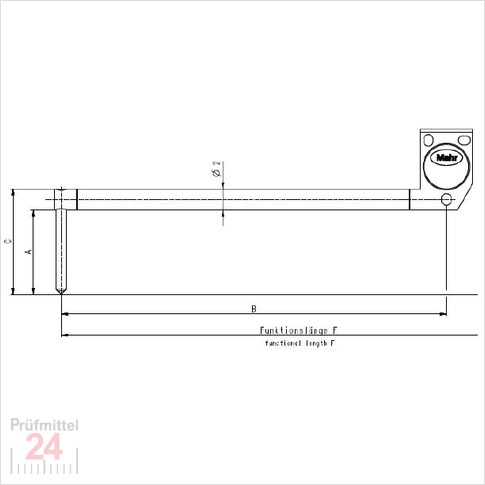 BFW Tastarme mit 5µm Tastpitze
BFW A 12-90-5/90?Messbereich +/- 500 ?Êm10 mm abgekropft fur Bohrungen > 12 mm 
9054203