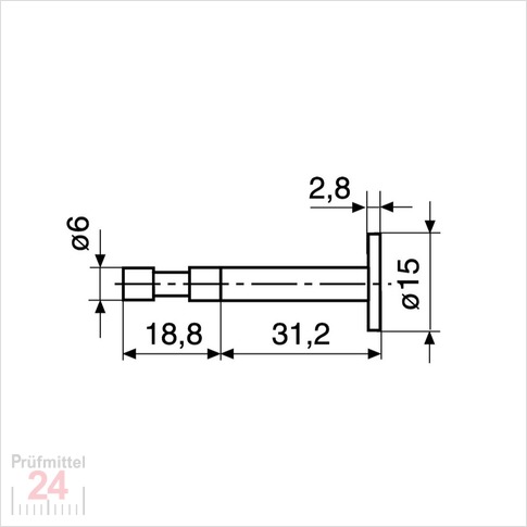 Mahr S15/31,2  - Scheibenmesseinsatz ø 15 mm  
Träger 817h1/-h2 
4429226 - ø 6 mm 